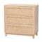 Baxton Studio Elsbeth Japandi Oak Brown Finished Wood and Natural Rattan 3-Drawer Storage Cabinet 227-12953-ZORO - alternate 1
